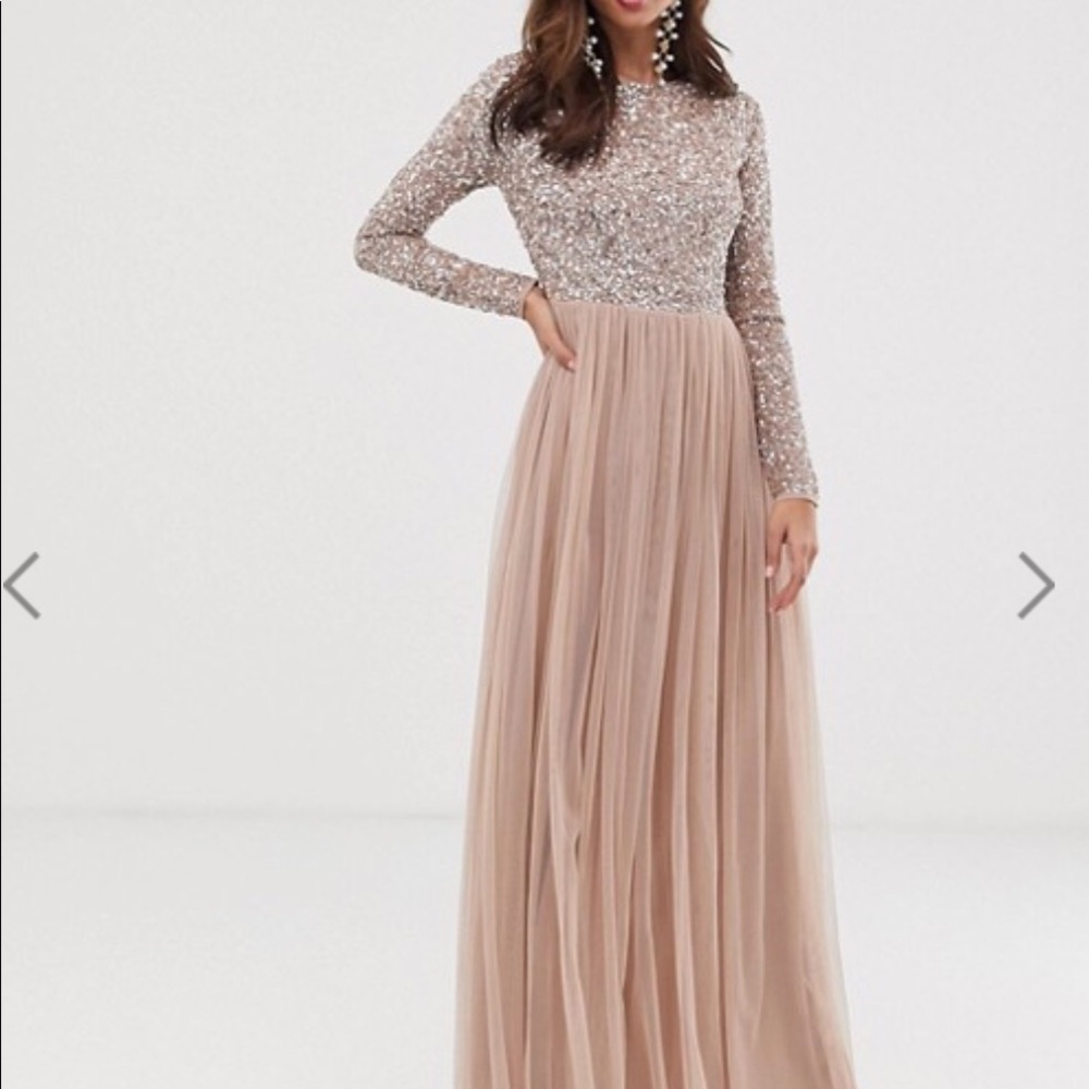 ASOS Blush Sequin bridesmaid dress
